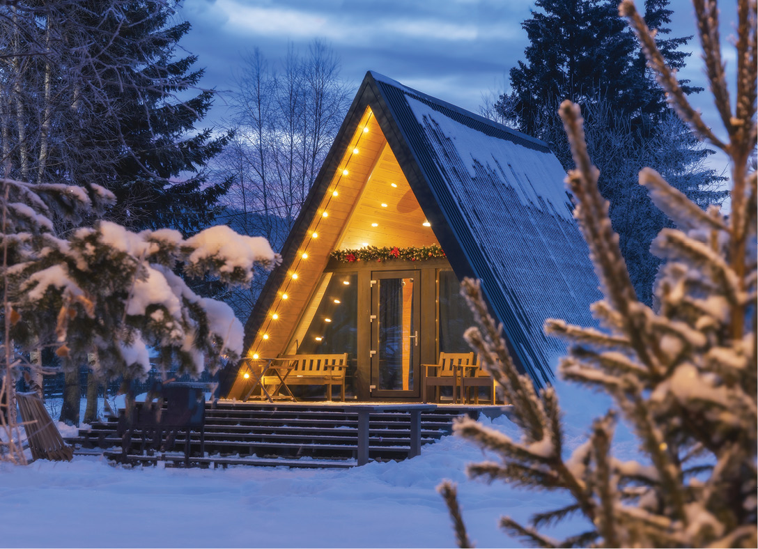 Snowy Cabin card design