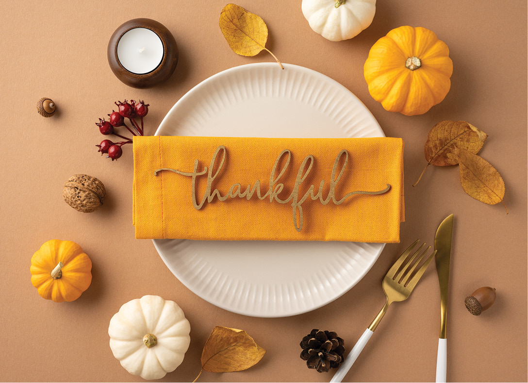 Thankful Place Setting card design